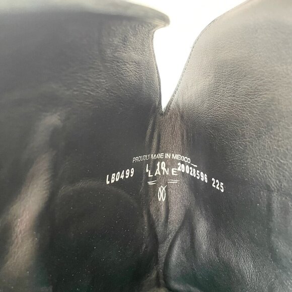 Lane LEXINGTON Knee High Womens Cowboy Boots 10 Jet Black Western Cowgirl Tall - Picture 9 of 11